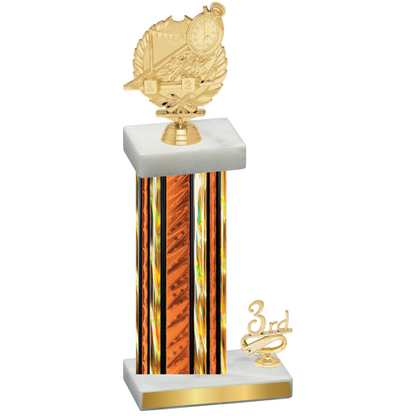 Accented Single Orange Glacier Third Place Swimming Trophy
