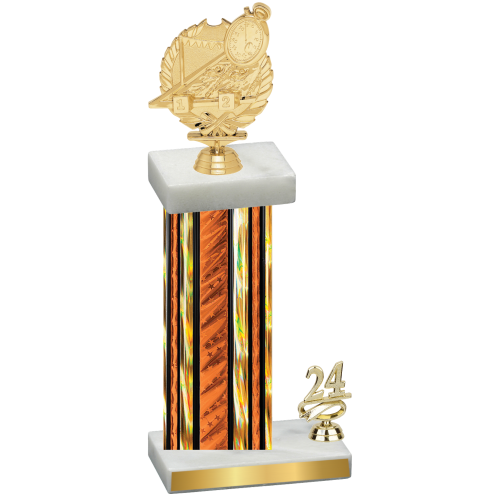 Accented Single Orange Glacier Year Swimming Trophy