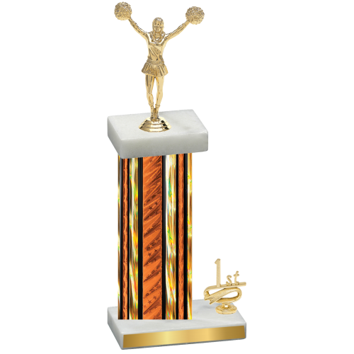 Accented Single Orange Glacier First Place Cheerleading Trophy