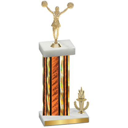 Accented Single Orange Glacier Victory Cheerleading Trophy