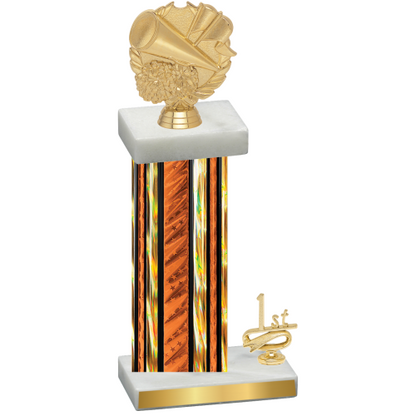 Accented Single Orange Glacier First Place Cheerleading Trophy