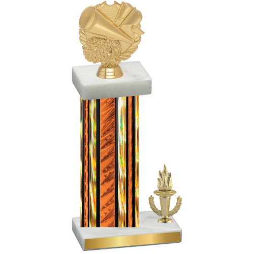 Accented Single Orange Glacier Victory Cheerleading Trophy