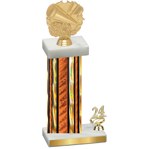 Accented Single Orange Glacier Year Cheerleading Trophy