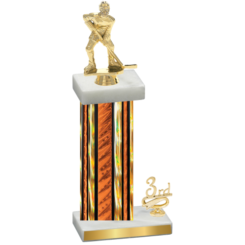 Accented Single Orange Glacier Third Place Hockey Trophy