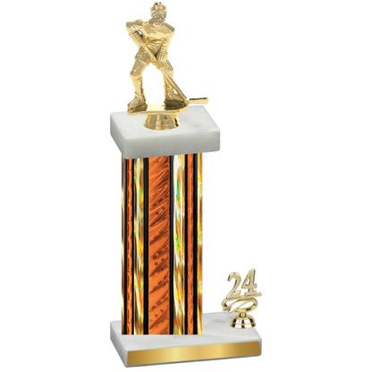 Accented Single Orange Glacier Year Hockey Trophy