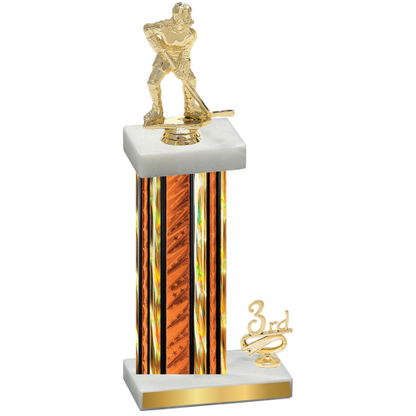 Accented Single Orange Glacier Third Place Hockey Trophy
