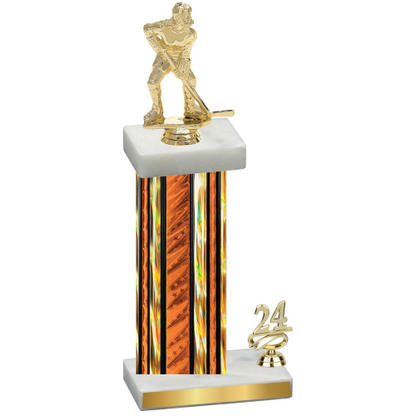 Accented Single Orange Glacier Year Hockey Trophy