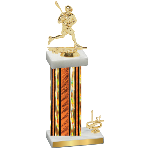 Accented Single Orange Glacier First Place Lacrosse Trophy