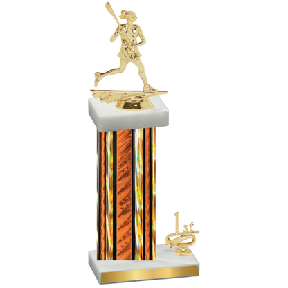 Accented Single Orange Glacier First Place Lacrosse Trophy