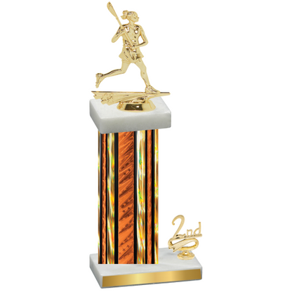 Accented Single Orange Glacier Second Place Lacrosse Trophy