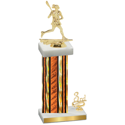 Accented Single Orange Glacier Third Place Lacrosse Trophy