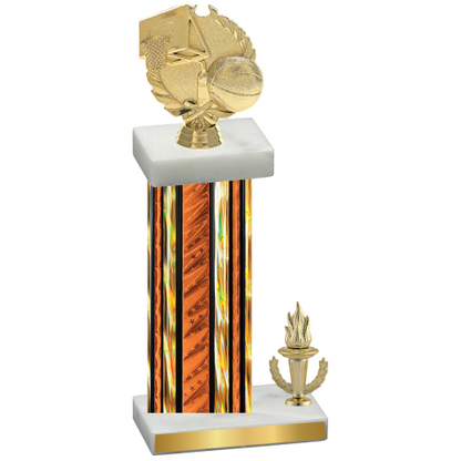 Accented Single Orange Glacier Victory Basketball Trophy