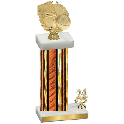 Accented Single Orange Glacier Year Basketball Trophy