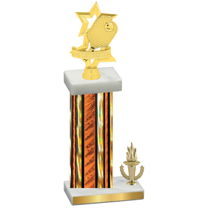 Accented Single Orange Glacier Victory Pickleball Trophy