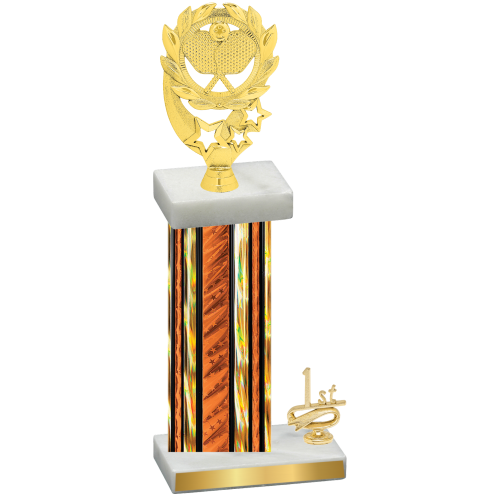 Accented Single Orange Glacier First Place Pickleball Trophy