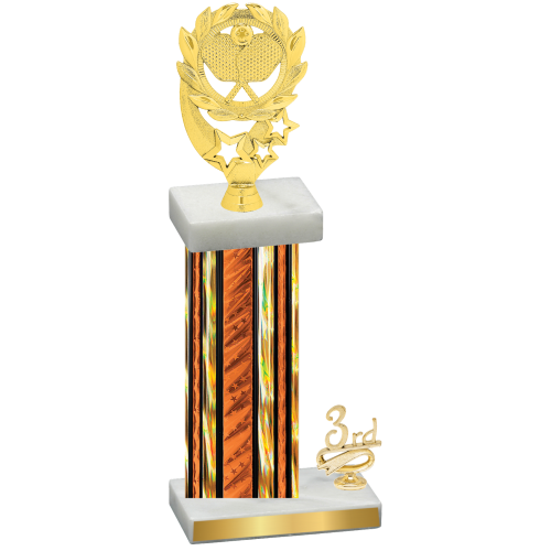 Accented Single Orange Glacier Third Place Pickleball Trophy