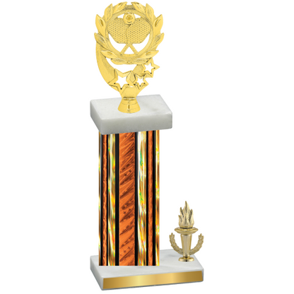 Accented Single Orange Glacier Victory Pickleball Trophy