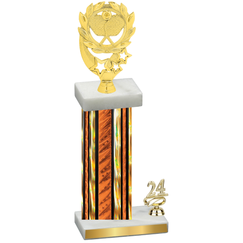 Accented Single Orange Glacier Year Pickleball Trophy