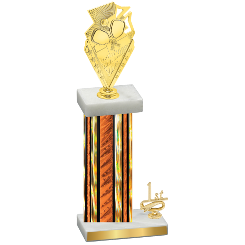 Accented Single Orange Glacier First Place Pickleball Trophy