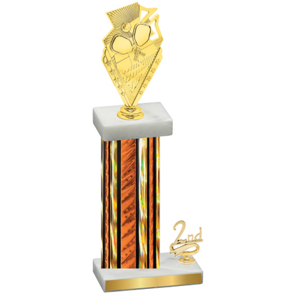 Accented Single Orange Glacier Second Place Pickleball Trophy