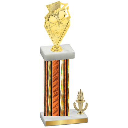 Accented Single Orange Glacier Victory Pickleball Trophy