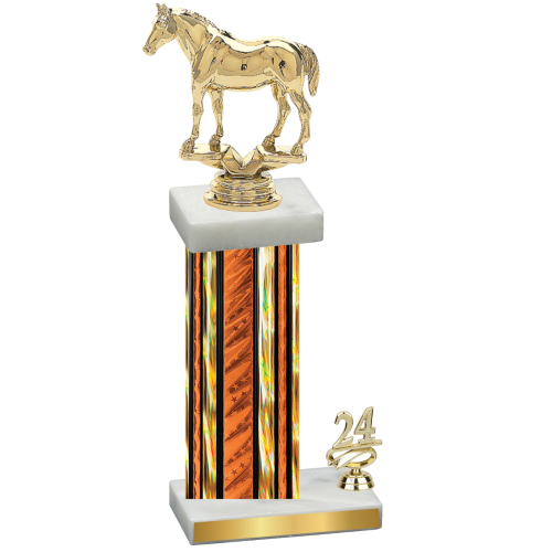 Accented Single Orange Glacier Year Horses Trophy