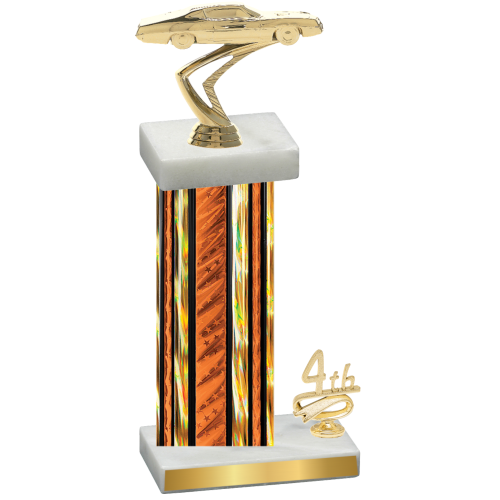 Accented Single Orange Glacier Fourth Place Cars Trophy