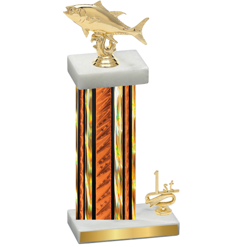 Accented Single Orange Glacier First Place Fishing Trophy