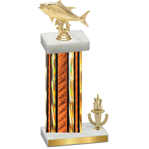 Accented Single Orange Glacier Victory Fishing Trophy