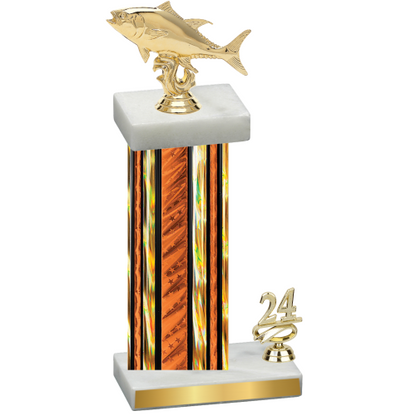 Accented Single Orange Glacier Year Fishing Trophy