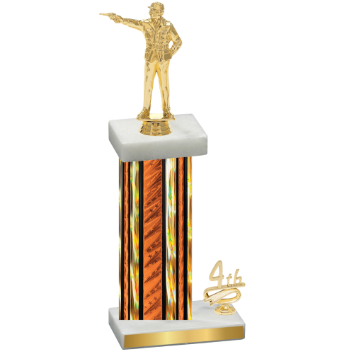 Accented Single Orange Glacier Fourth Place Shooter Trophy