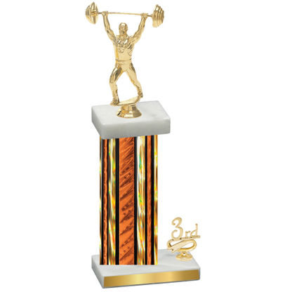 Accented Single Orange Glacier Third Place Weights Trophy
