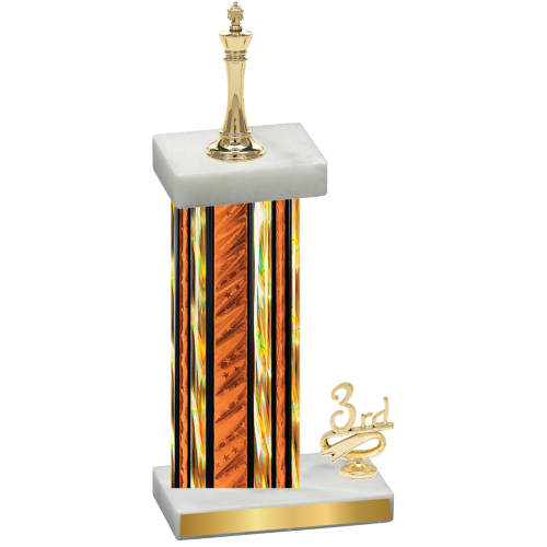 Accented Single Orange Glacier Third Place Chess Trophy