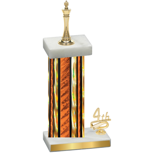 Accented Single Orange Glacier Fourth Place Chess Trophy