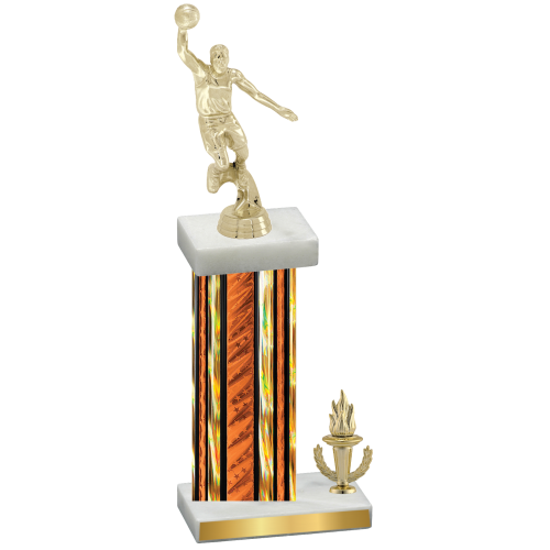 Accented Single Orange Glacier Victory Basketball Trophy