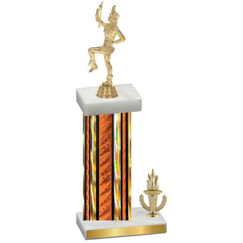 Accented Single Orange Glacier Victory Majorette Trophy