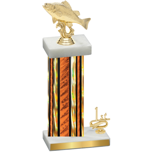 Accented Single Orange Glacier First Place Fishing Trophy