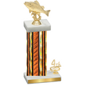 Accented Single Orange Glacier Fourth Place Fishing Trophy