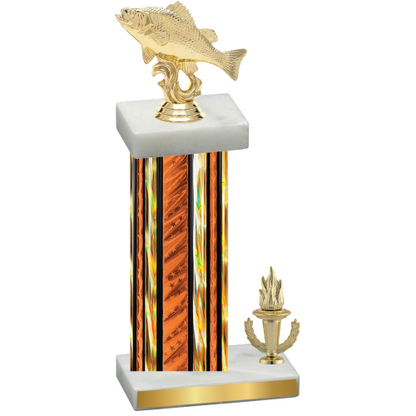 Accented Single Orange Glacier Victory Fishing Trophy