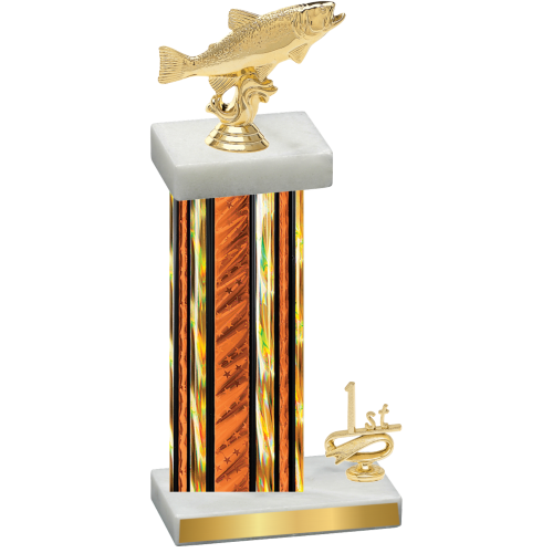 Accented Single Orange Glacier First Place Fishing Trophy