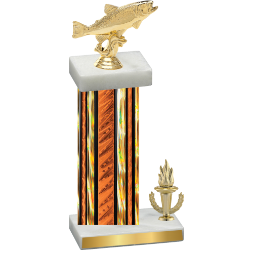 Accented Single Orange Glacier Victory Fishing Trophy