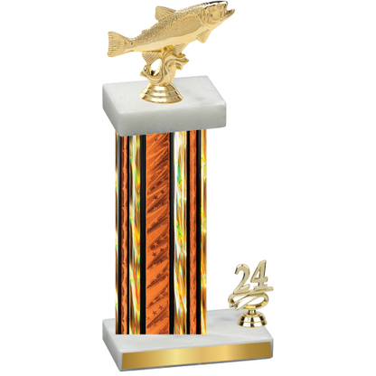 Accented Single Orange Glacier Year Fishing Trophy