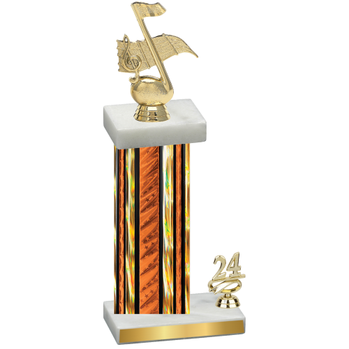 Accented Single Orange Glacier Year Music Trophy