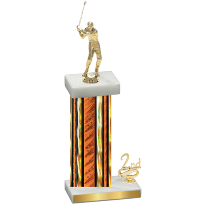 Accented Single Orange Glacier Second Place Golf Trophy