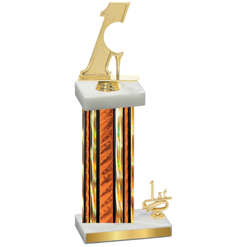 Accented Single Orange Glacier First Place Golf Trophy