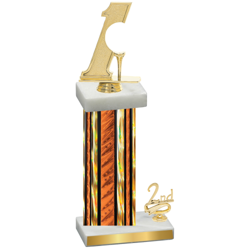 Accented Single Orange Glacier Second Place Golf Trophy