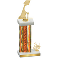 Accented Single Orange Glacier Third Place Golf Trophy