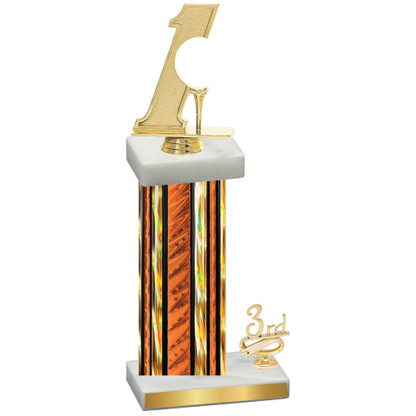 Accented Single Orange Glacier Third Place Golf Trophy