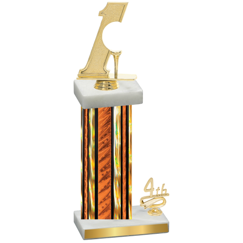 Accented Single Orange Glacier Fourth Place Golf Trophy