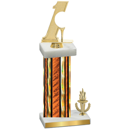 Accented Single Orange Glacier Victory Golf Trophy